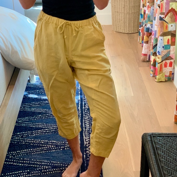 PLANET BLUE Cropped Drawstring Cotton Joggers (XS) - Picture 2 of 6